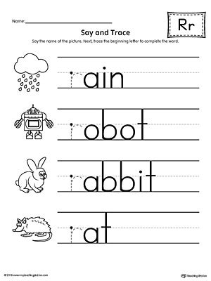 Maybe you would like to learn more about one of these? Say and Trace: Letter R Beginning Sound Words Worksheet ...