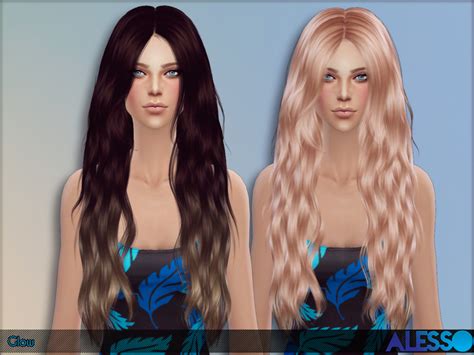 The Sims Resource Glow Hairstyle By Alesso ~ Sims 4 Hairs D63