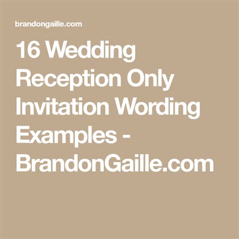 Check spelling or type a new query. 16 Wedding Reception Only Invitation Wording Examples ...
