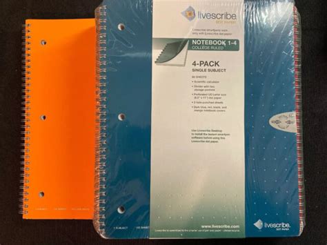 Livescribe Dot Paper Lot Of 5 College Ruled Notebooks New For Pulse