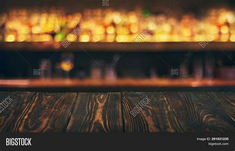 Empty Wooden Bar Table Image And Photo Free Trial Bigstock