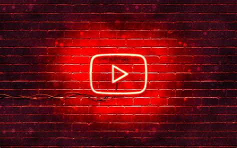 Download Wallpapers Youtube Red Logo 4k Red Brickwall Youtube Logo