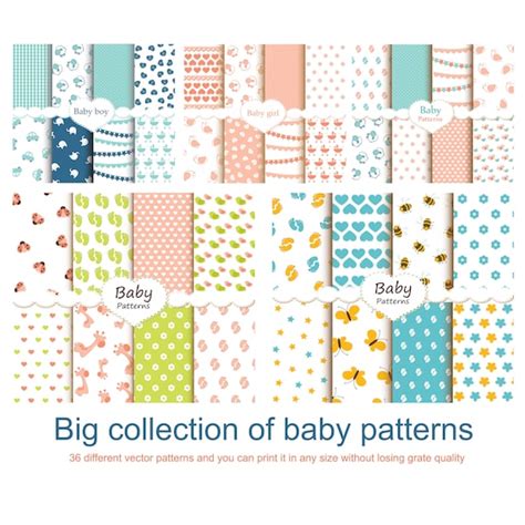 Big Collection Of Cute Baby Patterns Digital Paper Fabric Etsy