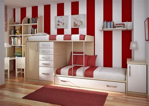 Interior Design Ideas For Childrens Bedrooms Using Red Terrys