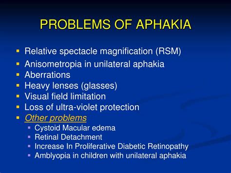 Ppt Problems Of Aphakia And Iol Powerpoint Presentation Free Download