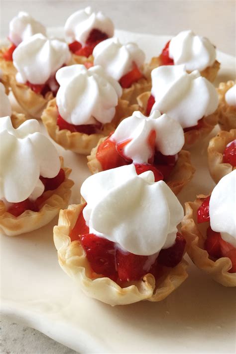 Whatever the reason, these miniature treats deliver! Mini Strawberry Bites | Desserts, Dessert recipes, Mini fruit tarts