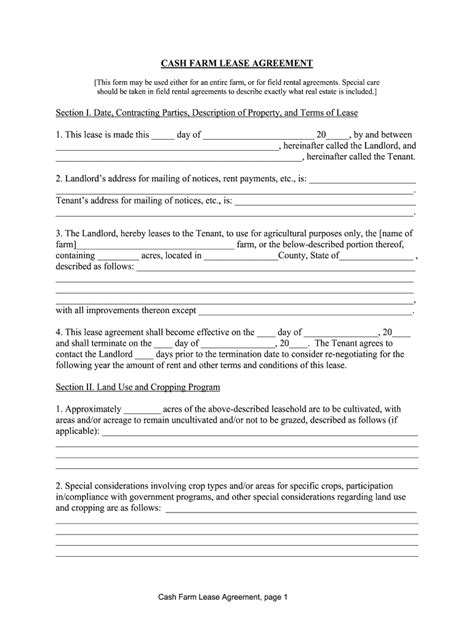 Farm Lease Rental Fill Online Printable Fillable Blank PdfFiller