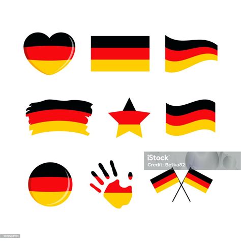 German Flag Icon Set Vector Isolated On A White Background Stock