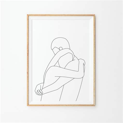 Couple Hug Line Art Print Couple Line Drawing Print Etsy Drawing