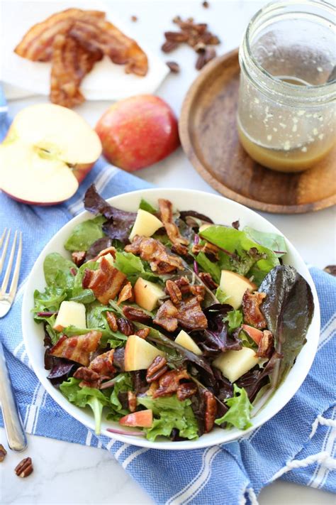 Bacon Apple Pecan Salad With Maple Dijon Vinaigrette Recipe Fruit