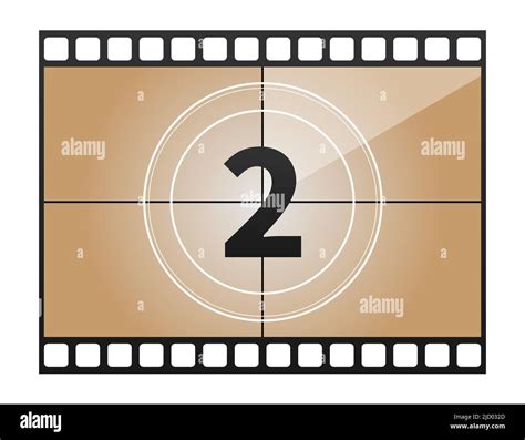 a classic movie countdown frame at the number two vector illustration stock vector image and art