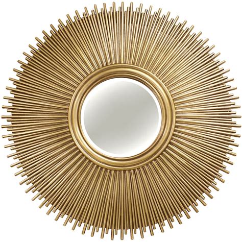 49in Round Sunburst Polyurethane Soft Gold Wall Mirror At Home