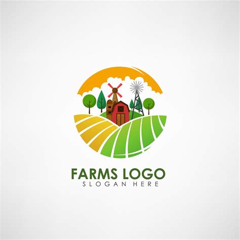 Farm Concept Logo Template Label For Natural Farm Products Vector