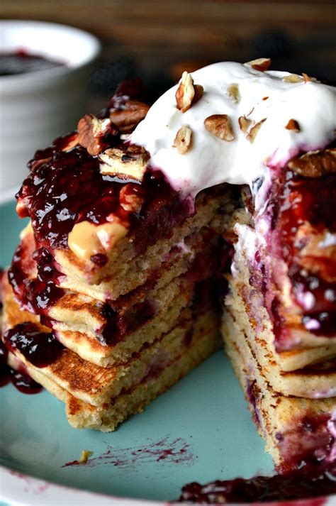 Gluten Free Blackberry Pancakes With Compote Breezy Bakes