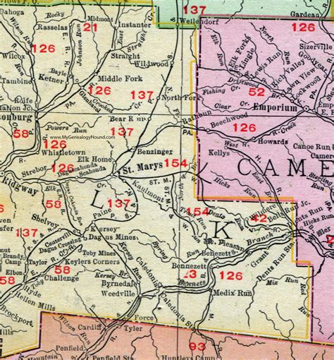 Elk County Pennsylvania 1911 Map By Rand Mcnally Ridgway