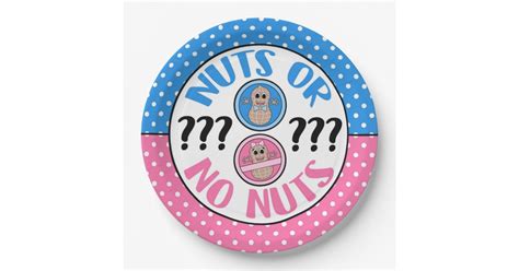 Nuts Or No Nuts Themed Gender Reveal Party Plates Zazzle