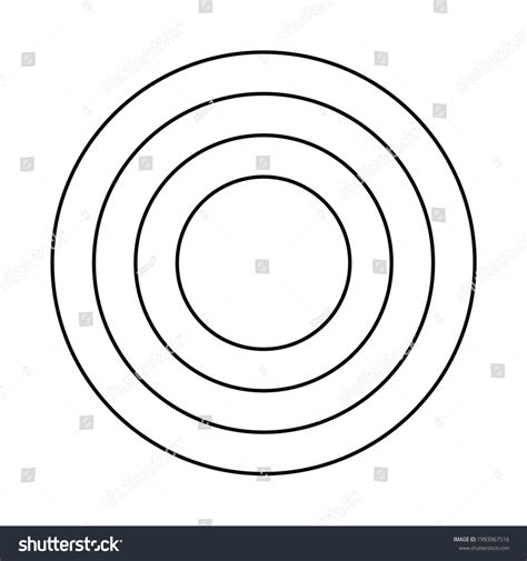 Four Concentric Circle Diagram Vector Illustration Stock Vector