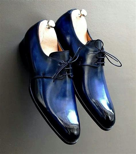Blue Shoes Dress Shoes Men Alligator Dress Shoes Gentleman Shoes
