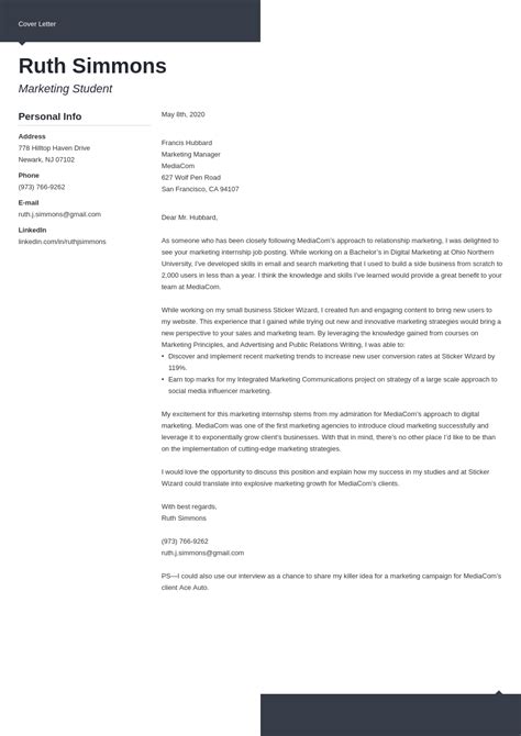 Marketing Intern Cover Letter Writing Guide Examples