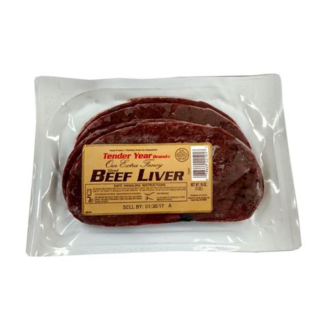 Tender Year Brand Sliced Frozen Beef Liver 1 Lb