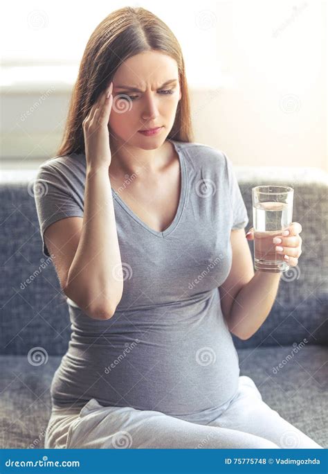 Beautiful Tired Pregnant Woman Stock Photo Image Of Massage Home