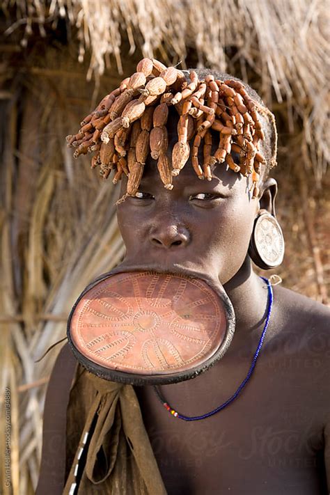 Mursi Woman With Clay Lip Plate Mursi Hills Mago National Park Lower