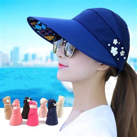 Rainbowco Womens Casual Folding Sun Visor Hats Anti Uv Uv Protector