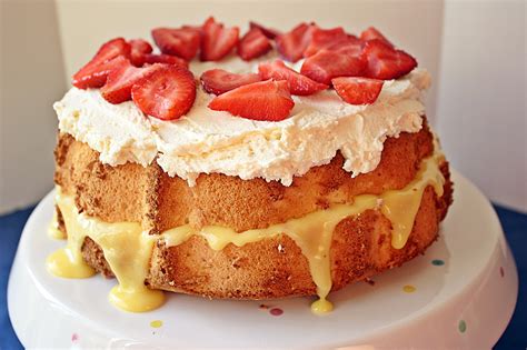 The cake is similar to an angel food cake. back to basics: angel food cake with lemon curd and ...