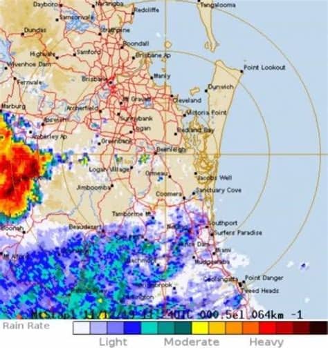Bureau home > radar images > 64 km brisbane (mt stapylton) radar. The 10pm 64 km Brisbane (Mt Stapylton)... - Qld Severe ...