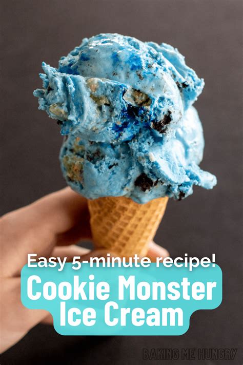 Cookie Monster Ice Cream ~ Fast And Easy ~ Baking Me Hungry