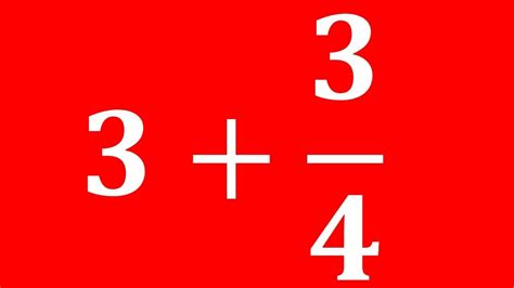 Being an irrational number, π cannot be expressed as a common fraction, although fractions such as 22/7 are commonly used to approximate it. Adding whole number to a fraction - YouTube