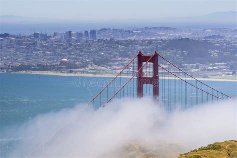 Golden Gate Bridge Covered By Fog San Francisco Bay Area California