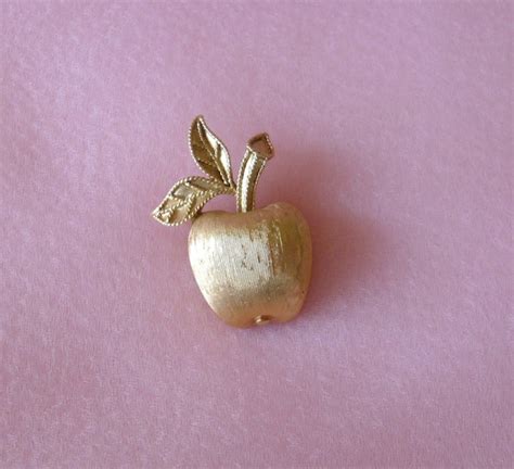 Items Similar To Vintage Small Golden Apple Pin Brooch On Etsy