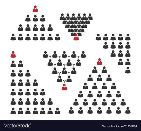 People Pyramid With Team Leader Business Career Vector Image