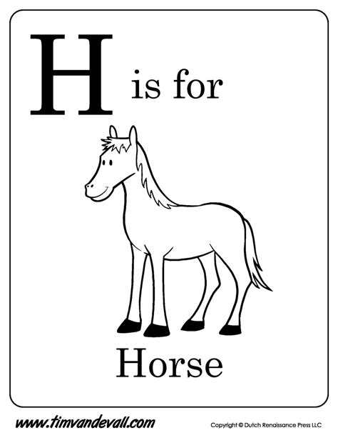 H Is For Horse Printable Tims Printables