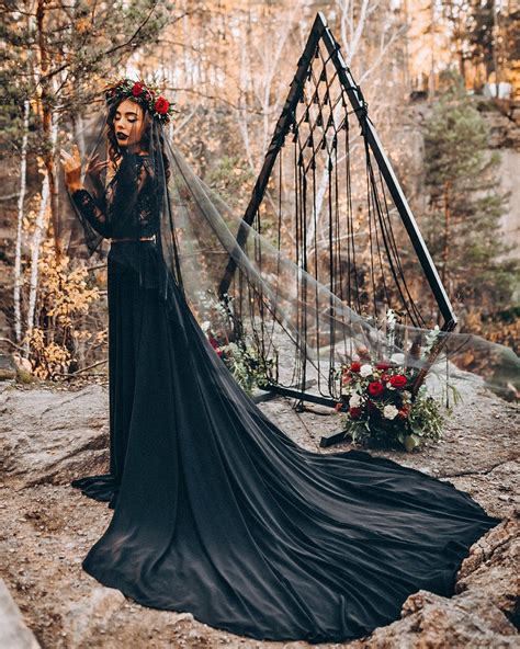 24 Black Wedding Dresses With Edgy Elegance In 2021 Black Wedding