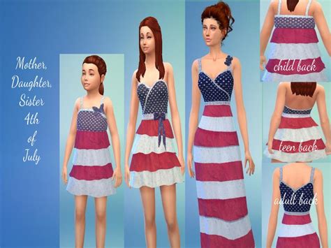 Heavensent418s Motherdaughtersister 4th Of July Set Sims 4 Sims