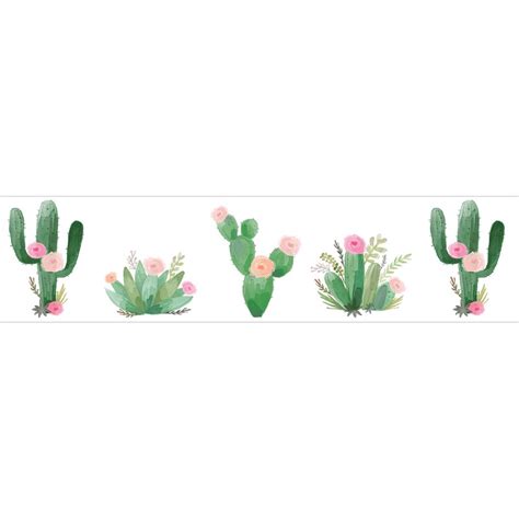 Sweet Jojo Designs Cactus Floral 15 L X 6 W Matte