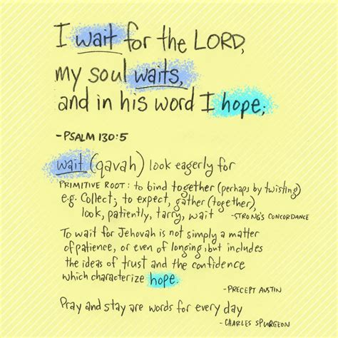 Qavah Wait In Psalm 130 5 Christian Notebook