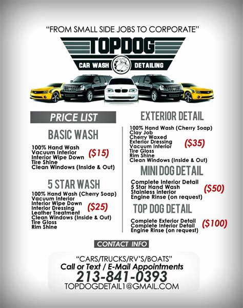 Car Detail Flyer Template Free Printable Templates