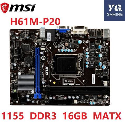 Msi H61m P20g3 Desktop Computer Motherboard Lga 1155 Ddr3 16gb For