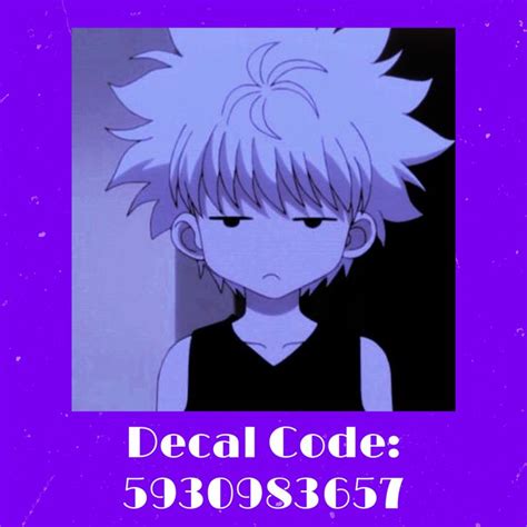 Killua Decal Anime Decals Roblox Pictures Roblox Image Ids
