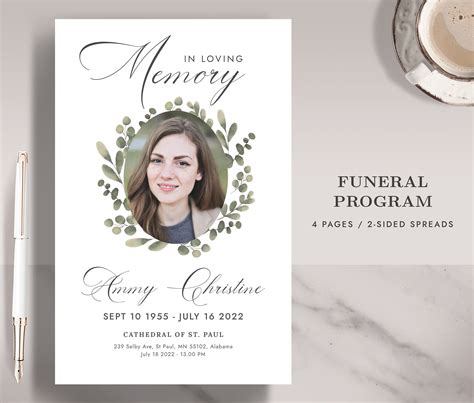 Free Printable Templates For Funeral Program With Garden Imiges