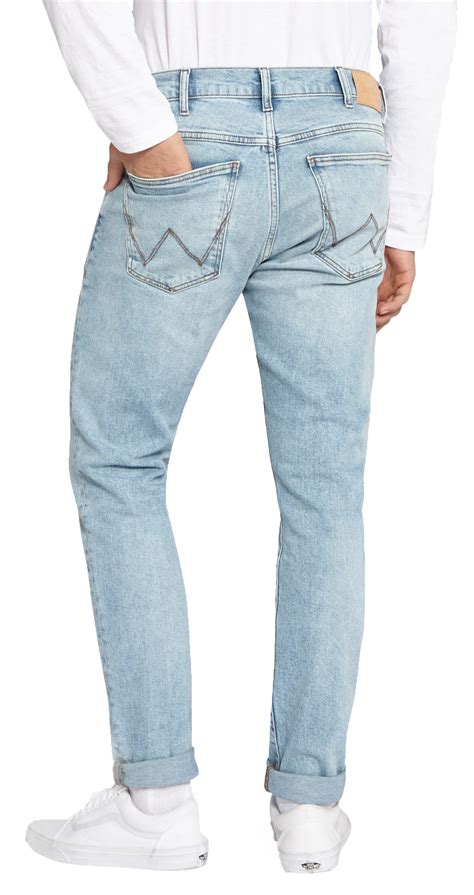 Wrangler Larston Slim Modern Skinny Tapered Stretch Jeans Light Grade