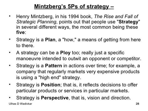 Mintzberg 5 Ps Of Strategy Management Skills Skills Development How