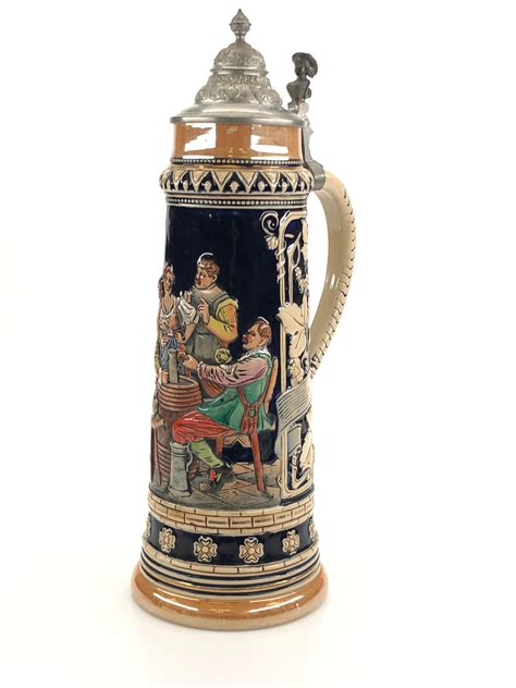 Lot - Vintage West Germany Pewter Lidded Beer Stein