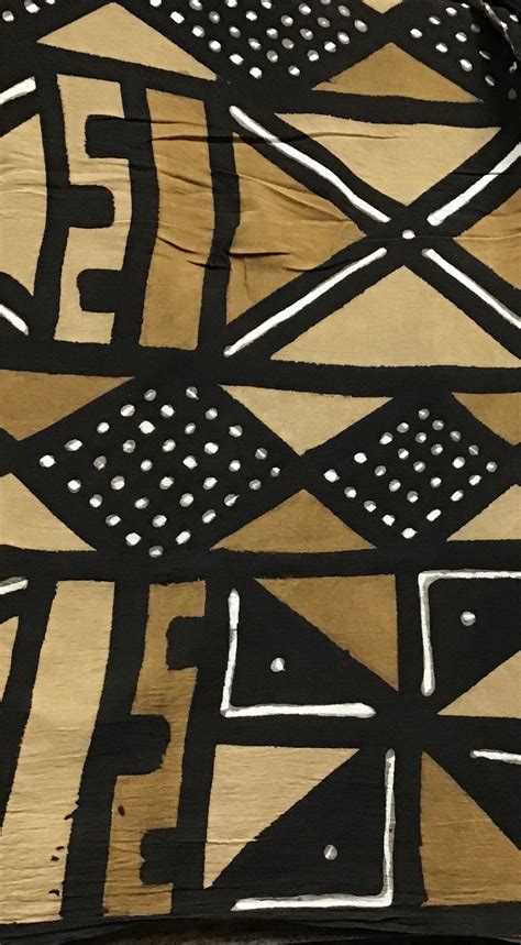 Mud Cloth Print African Fabric Black Tan Brown Dots Etsy