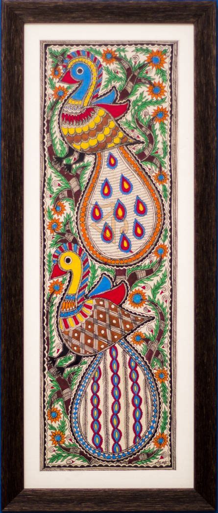 Peacocks Madhubani Painting Traditional Art By Artist Kalaviti Arts Artzolo Com Madhubani