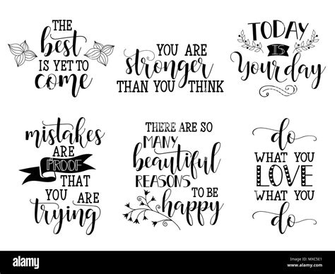 Set Of Vector Inspirational And Motivational Lettering For Greeting