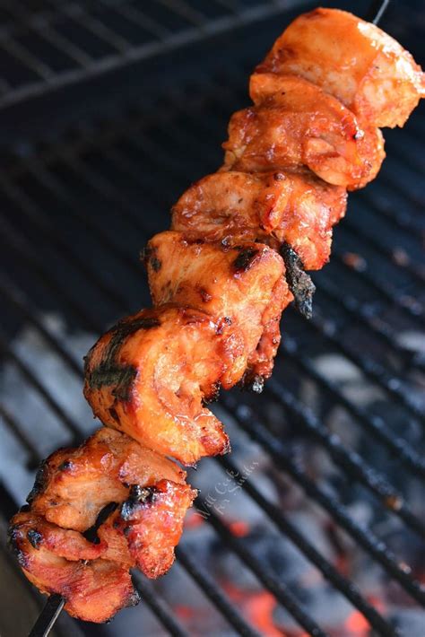 Grilled Spicy Bbq Chicken Skewers Will Cook For Smiles